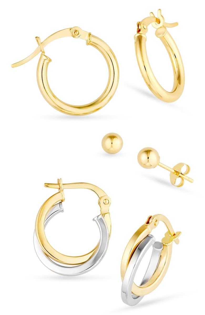 HAWLEY ST Set of 3 Stud & Hoop Earrings, Main, color, 