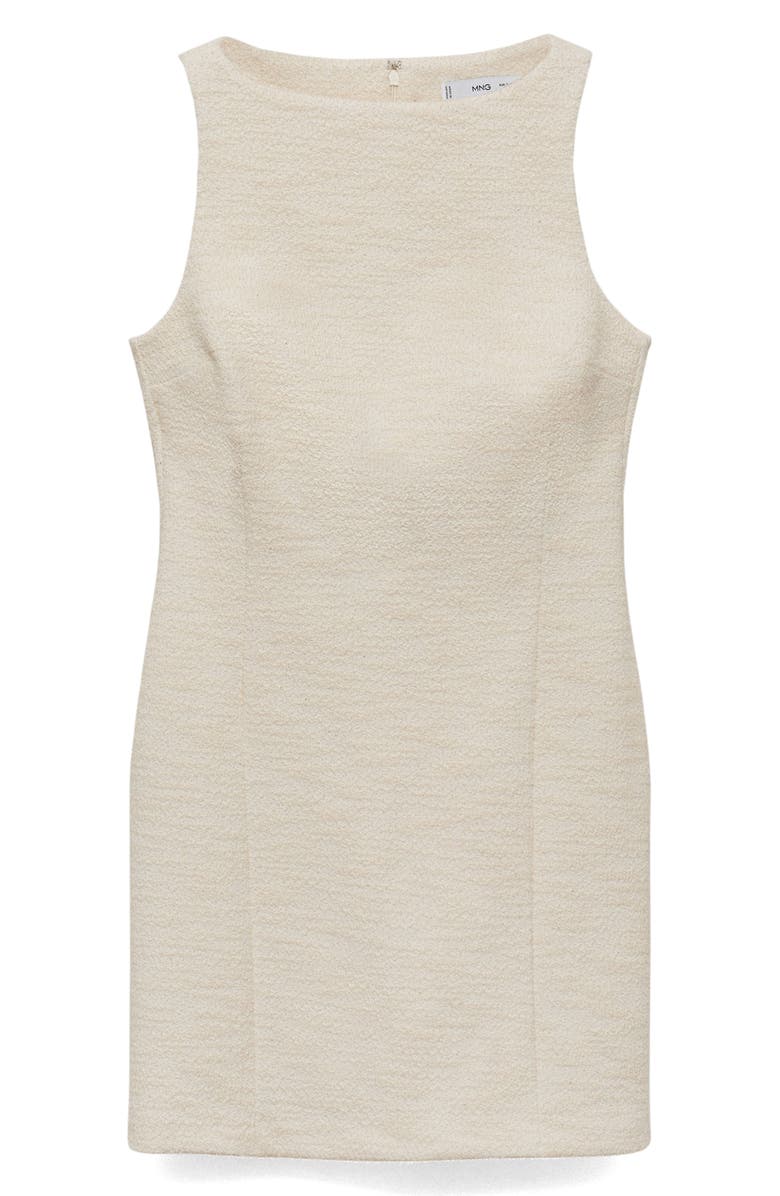 MANGO Tweed Sheath Dress, Alternate, color, Ecru