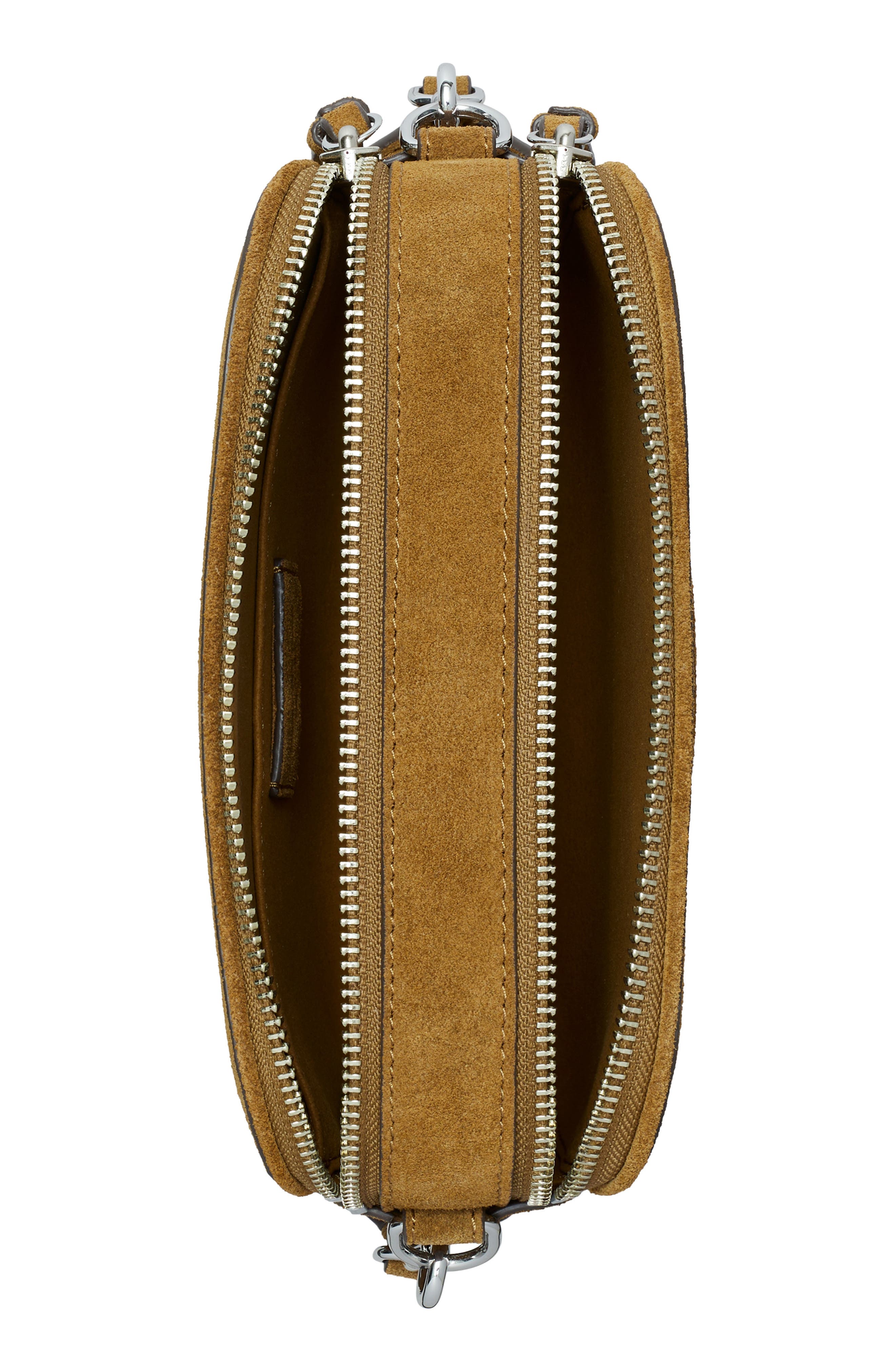 Miller Mini Suede Crossbody Bag, Alternate, color, TOFFEE