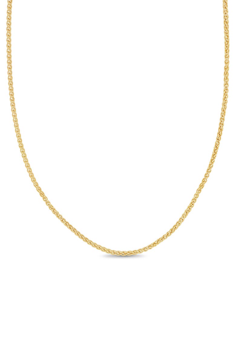 14K Gold Wheat Chain Necklace, 2.1mm, Main, color, 14K YELLOW GOLD