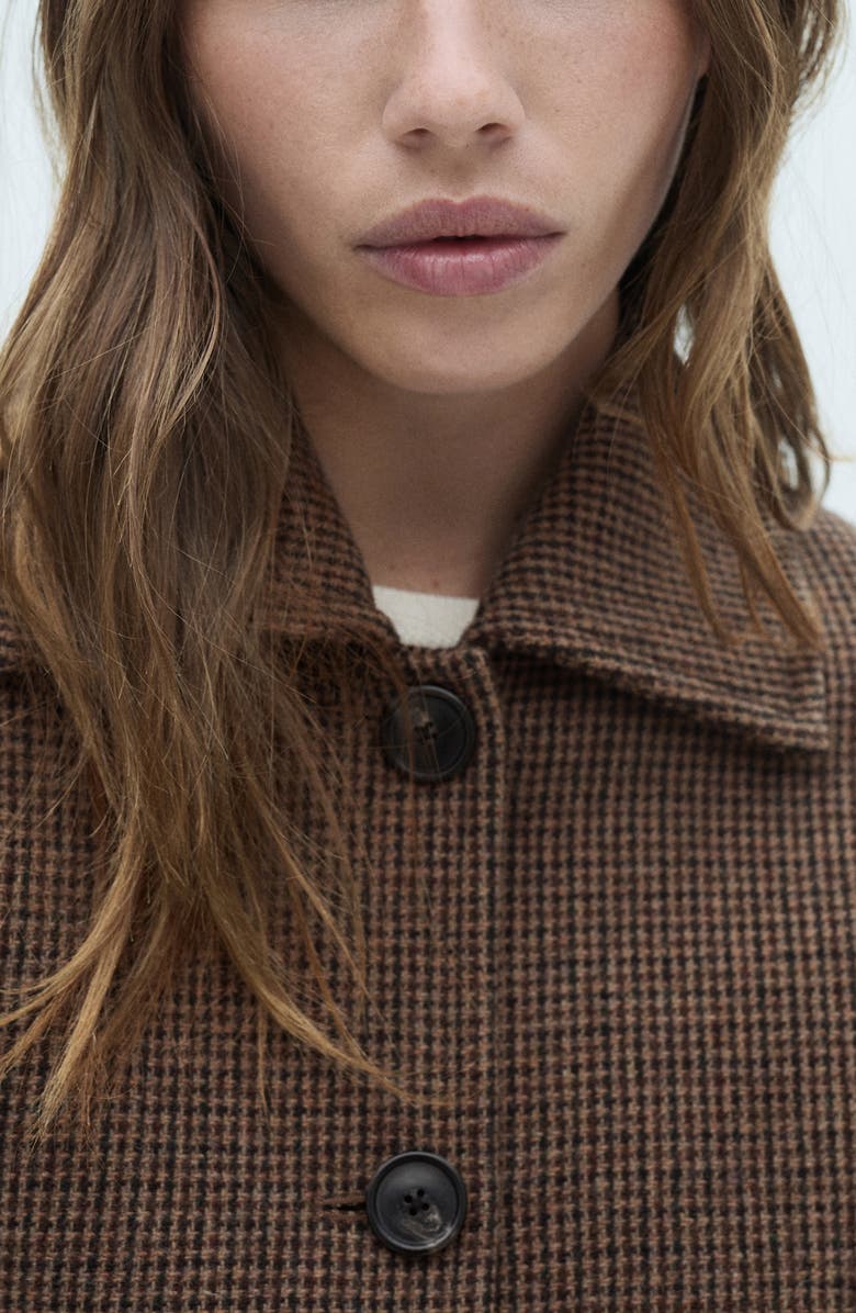 MANGO Micro Houndstooth Check Wool Blend Jacket, Alternate, color, 