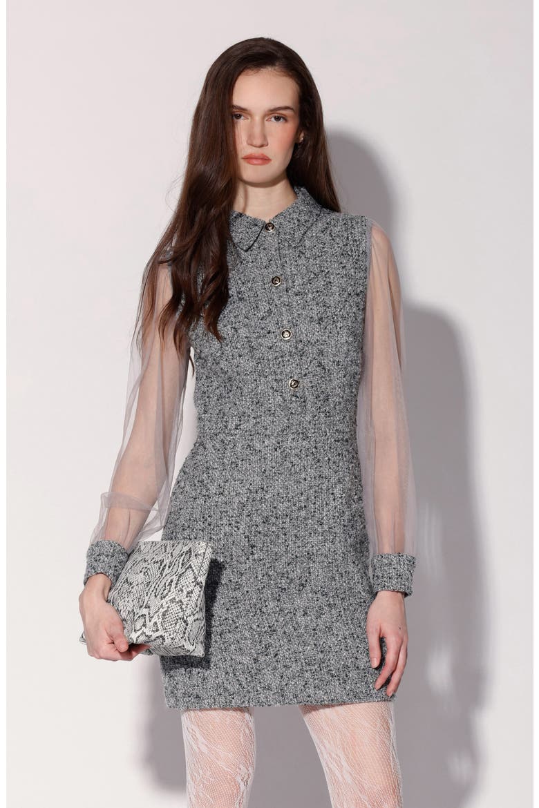 Mayla Long Sleeve Minidress, Alternate, color, JUNO TWEED