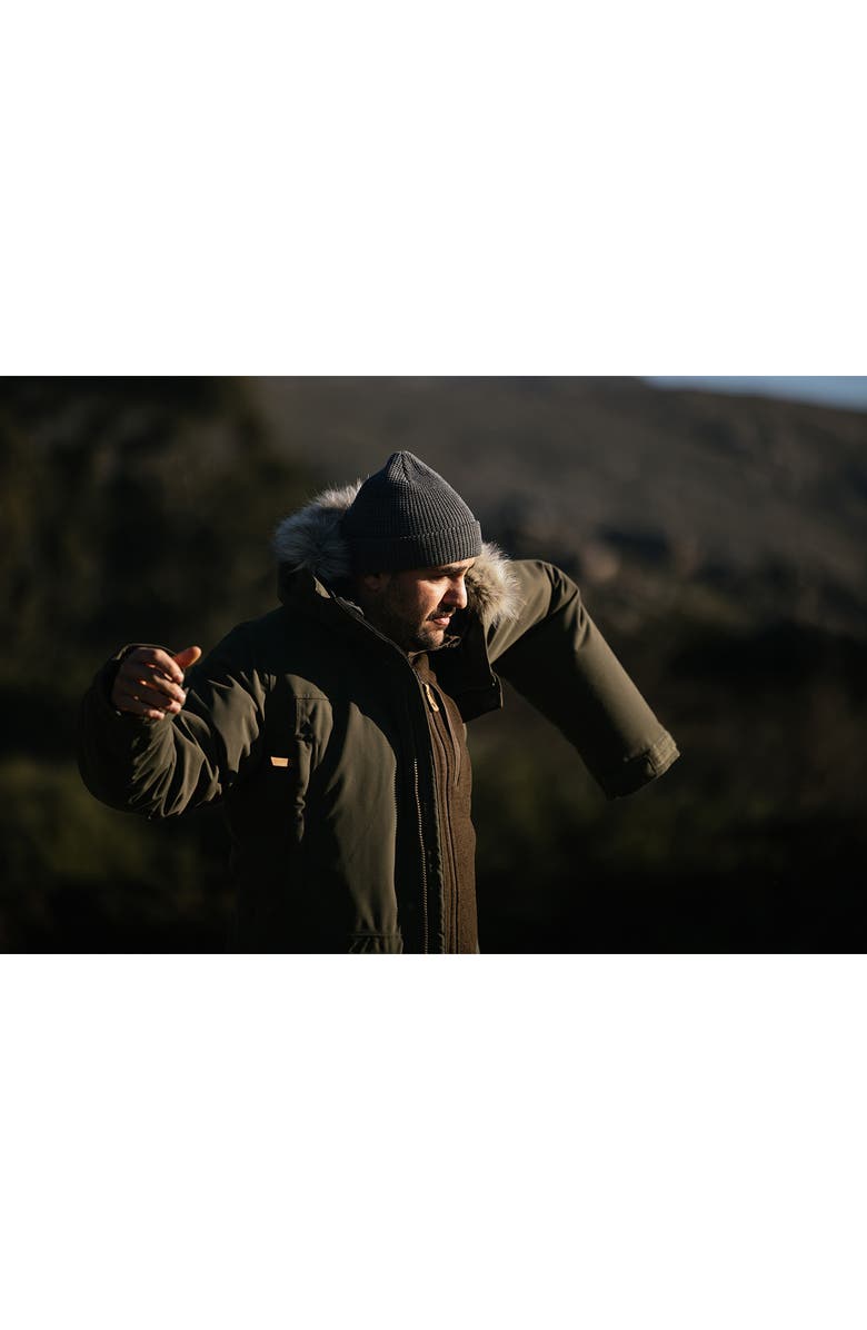 Fjällräven Nuuk Lite Waterproof Parka With Faux Fur Trim, Alternate, color, Laurel Green