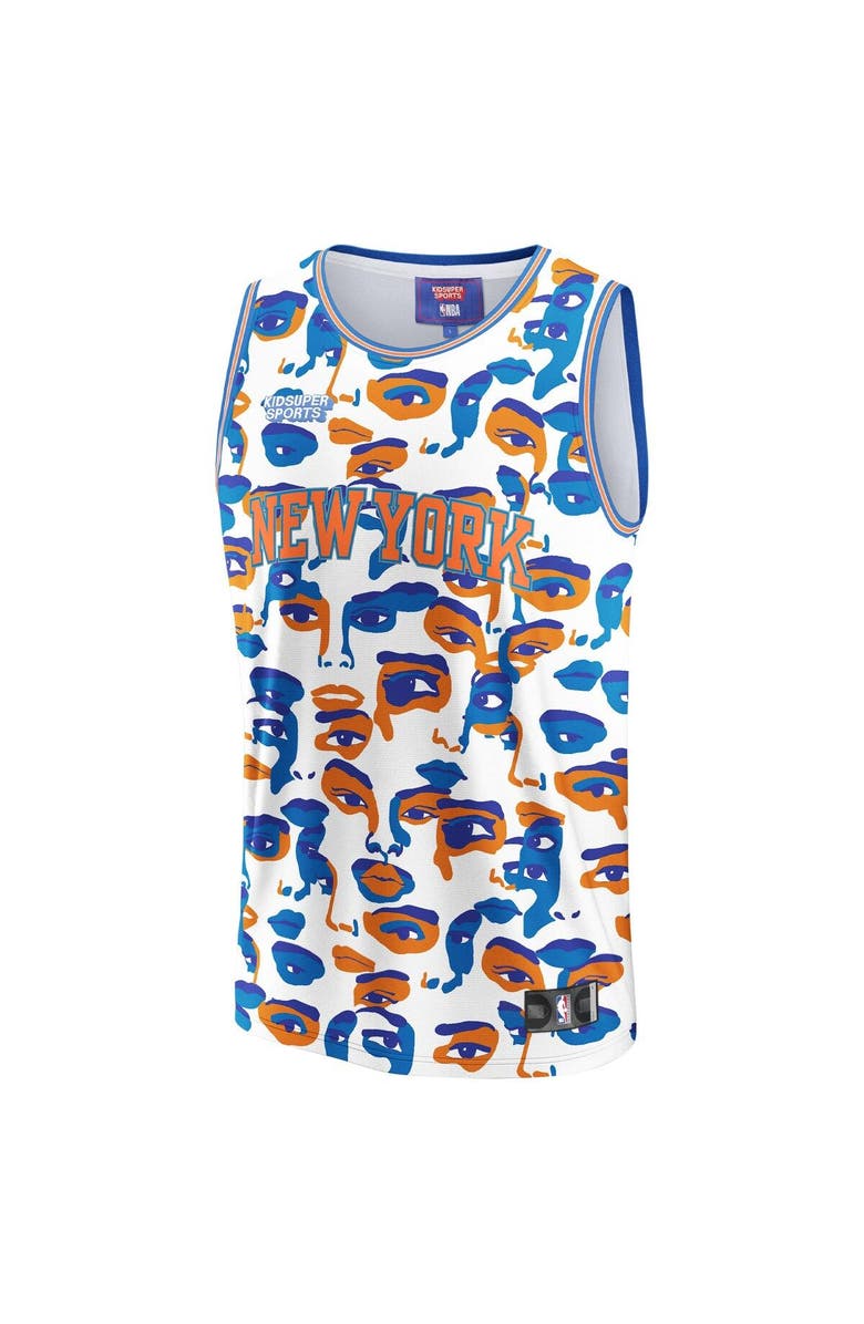 NBA X KIDSUPER Unisex NBA & KidSuper Studios by Fanatics White New York Knicks Hometown Jersey, Alternate, color, White