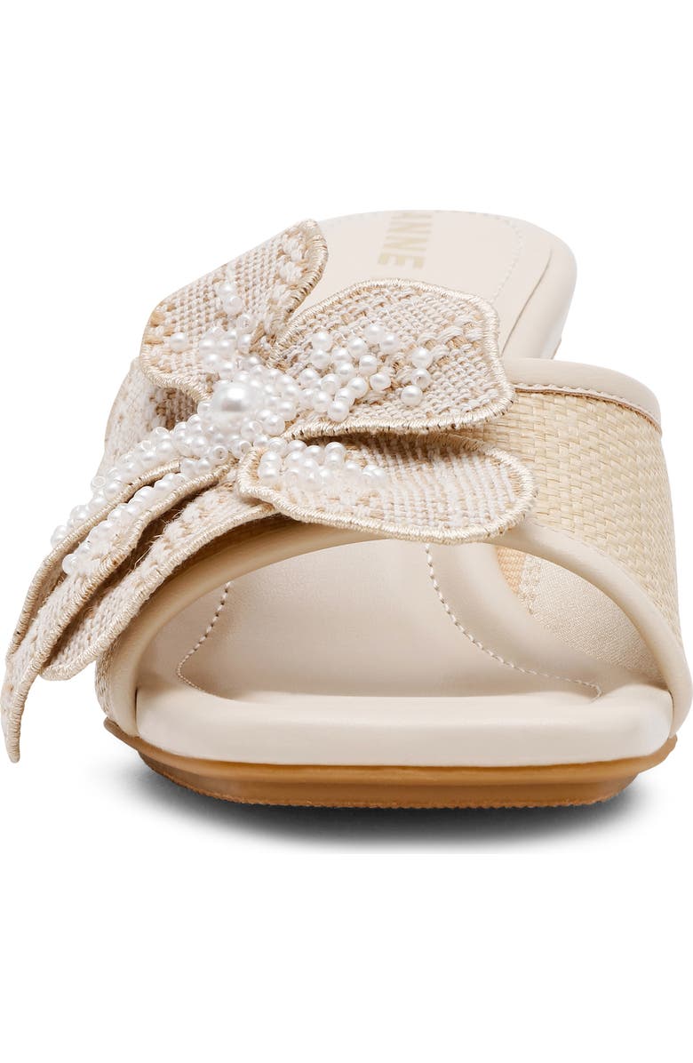 Anne Klein Julia Beaded Floral Slide Sandal, Alternate, color,