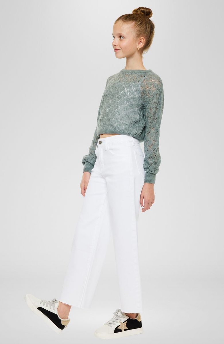 KanCan Rue High Rise Cropped Wide Leg Jeans, Alternate, color, White