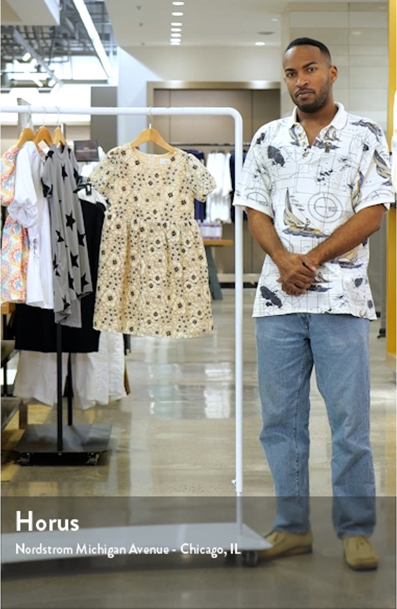 Kids' Floral Puff Sleeve Lace Dress, sales video thumbnail