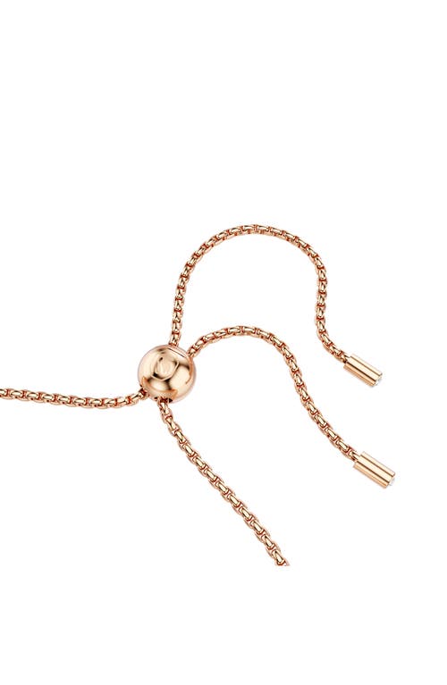 Swarovski Matrix Crystal Double Row Slider Bracelet In Rose Gold/white