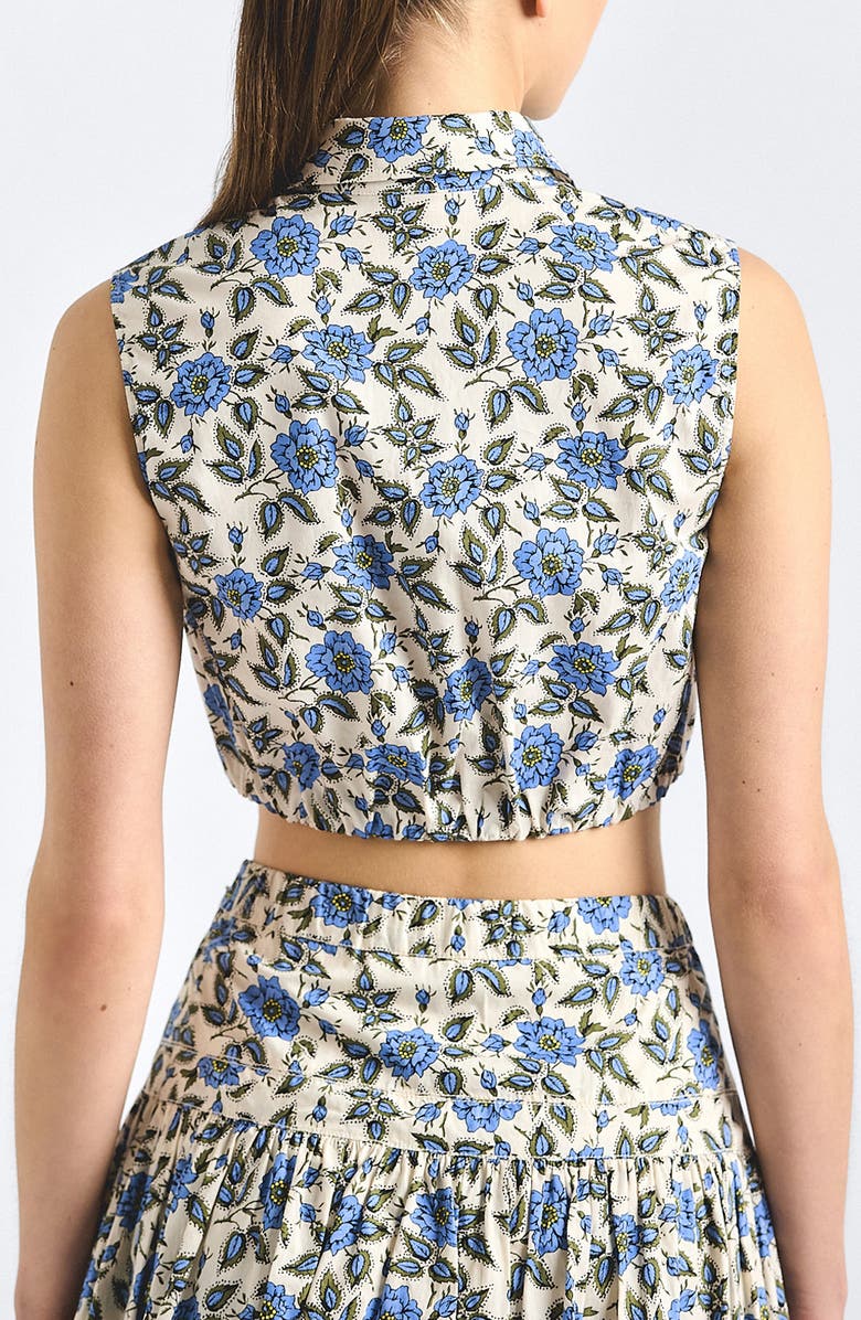 Derek Lam 10 Crosby Faee Printed Cropped Shirt, Alternate, color, Blue Bell Floral