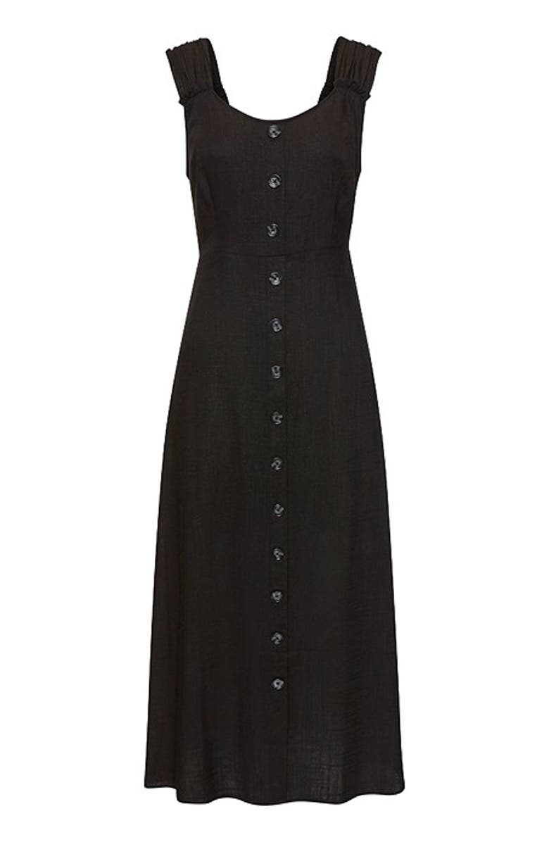 LASCANA Women's Button Detail Maxi Dress, Alternate, color, Black