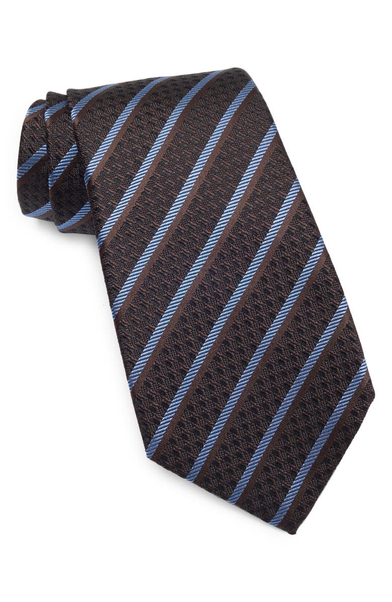 ZEGNA TIES Stripe Silk Tie, Main, color, Navy Stripe