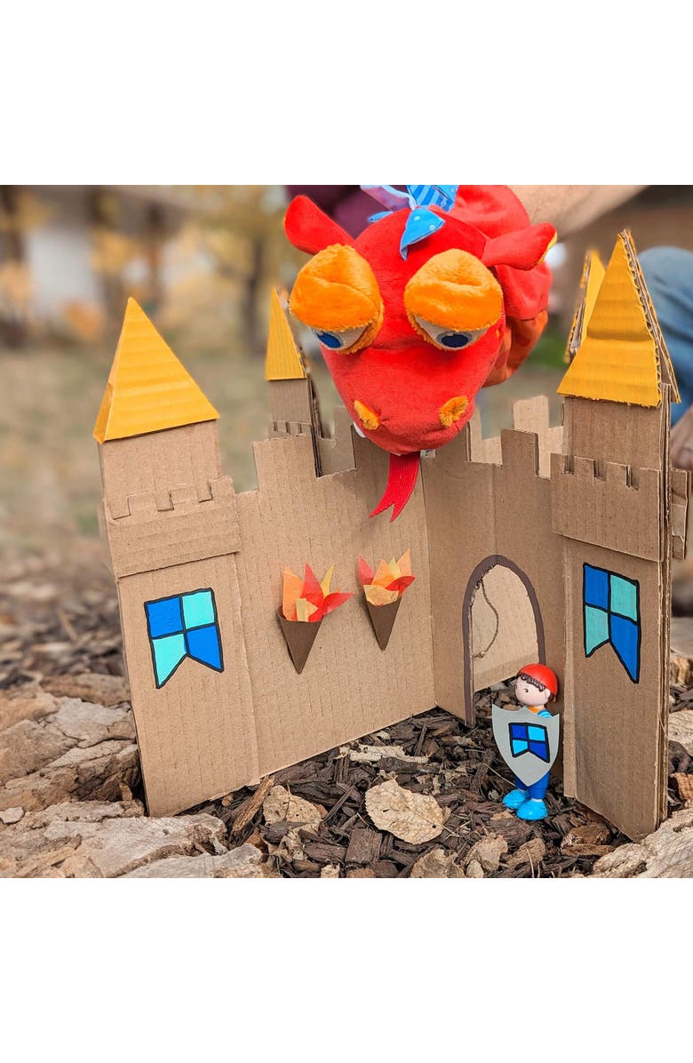 HABA Glove Puppet Eat it Up Dragon - Hand Puppet That Eats Small Objects, Perfect Toddler Toys for Ages 2-4, Sensory Hand Puppets, Preschool Toys, Alternate, color, Red Multi