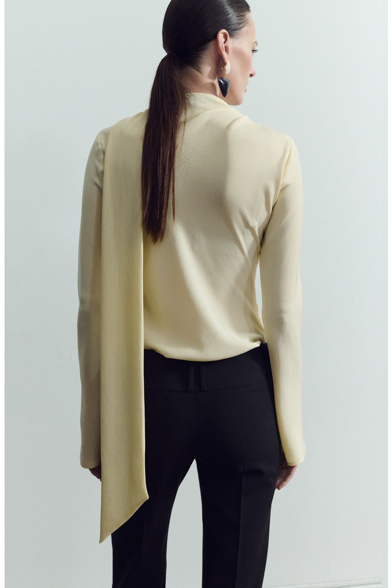 Cutout Seams Scarf Neck Top, Alternate, color, ECRU