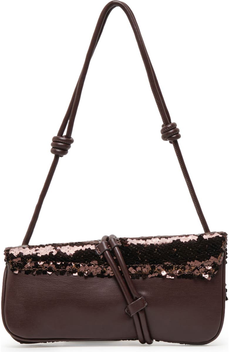Dolce Vita Alice Sequin Shoulder Bag, Alternate, color, Brown