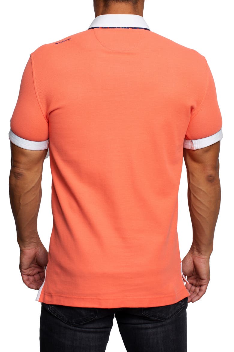 Mozart Coral Short Sleeve Cotton Polo, Alternate, color, CORAL