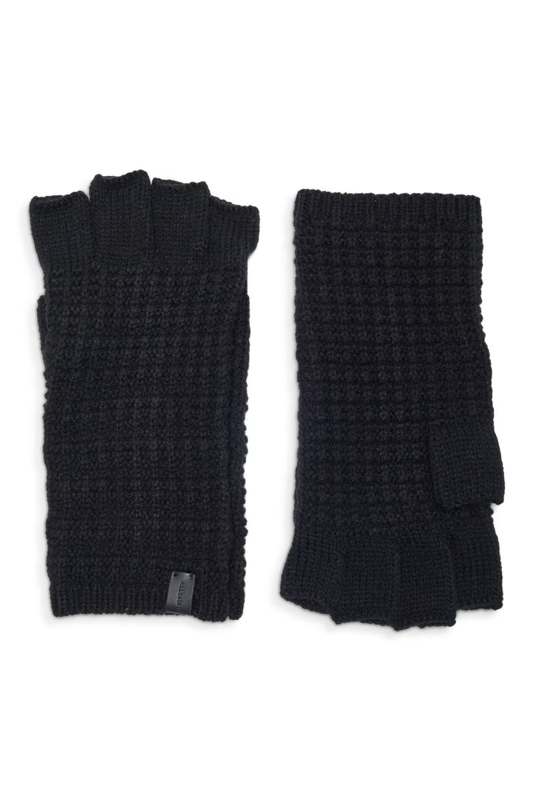 New Stitch Tech Fingerless Gloves, Main, color, BLACK