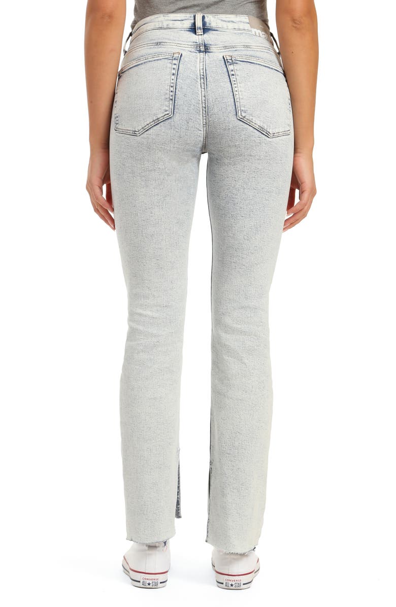 Mavi Jeans Maria Slit Hem High Waist Jeans, Alternate, color, Ripped Recycled Blue