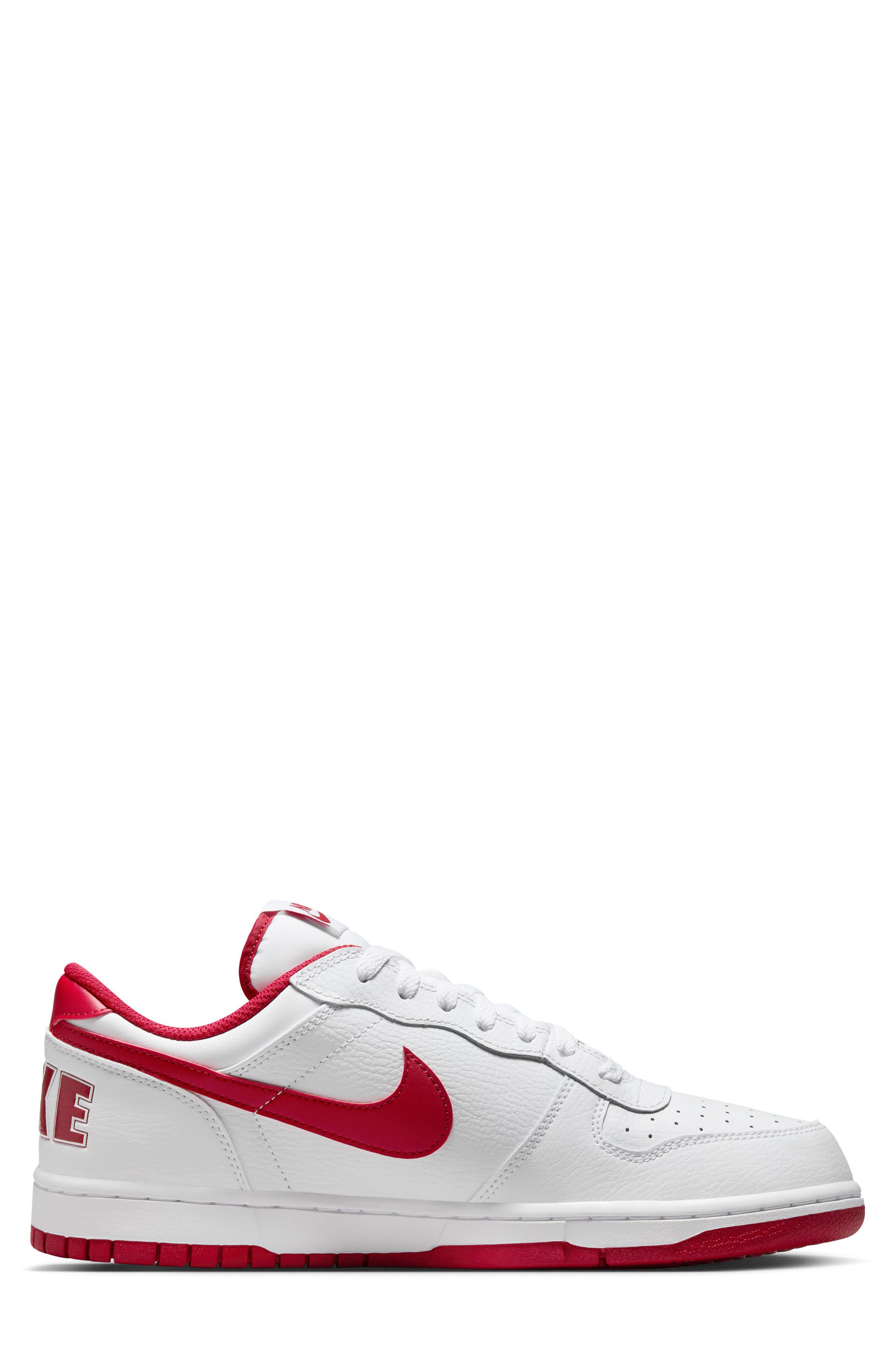 Nike Big Nike Low Basketball Sneaker, Alternate, color, White/ Gym Red