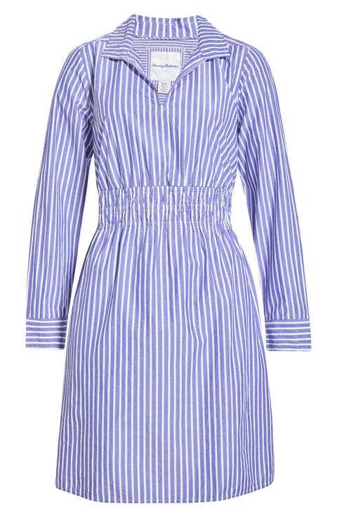 Sunlit Stripe Long Sleeve Shirtdress