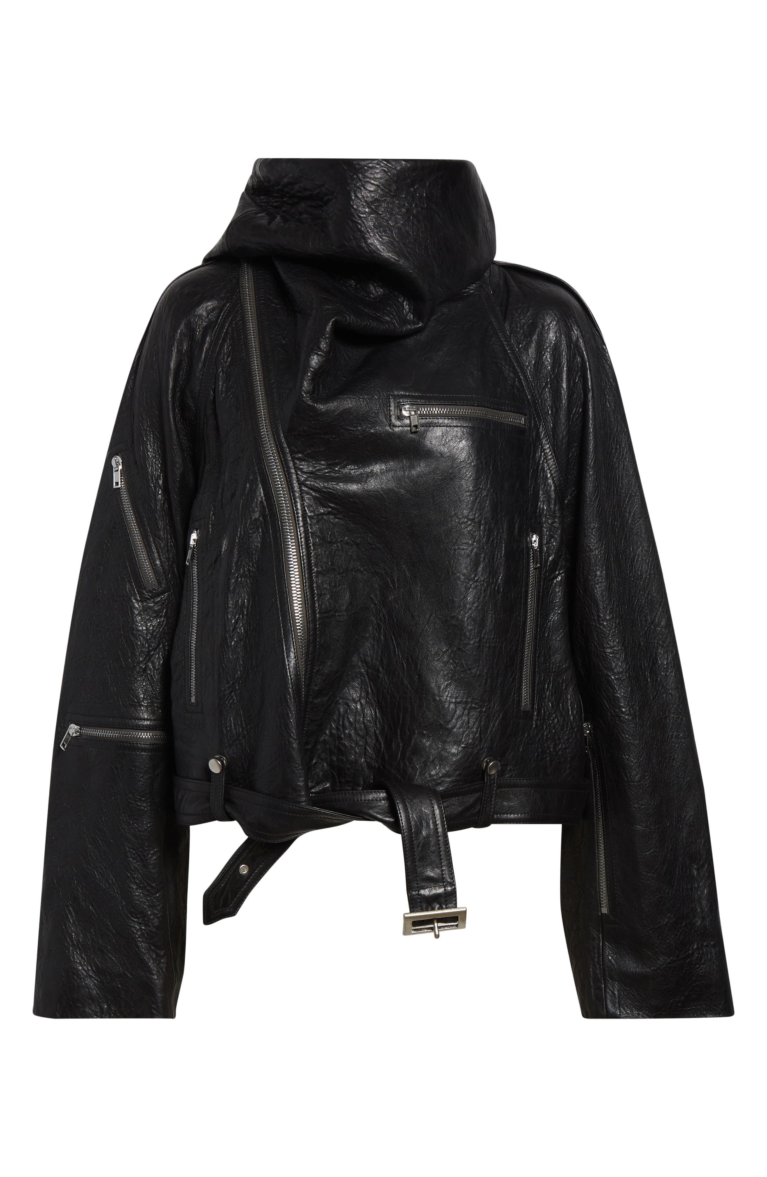 Rick Owens Crop Leather Zip Jacket (Women) | Nordstrom