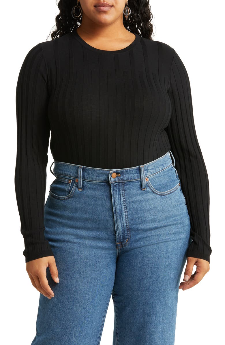 Halogen<sup>®</sup> Rib Crewneck Sweater, Main, color,