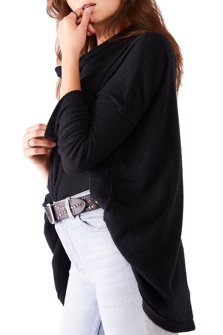 Juicy Long Sleeve Cowl Neck Shirt, Alternate, color, BLACK