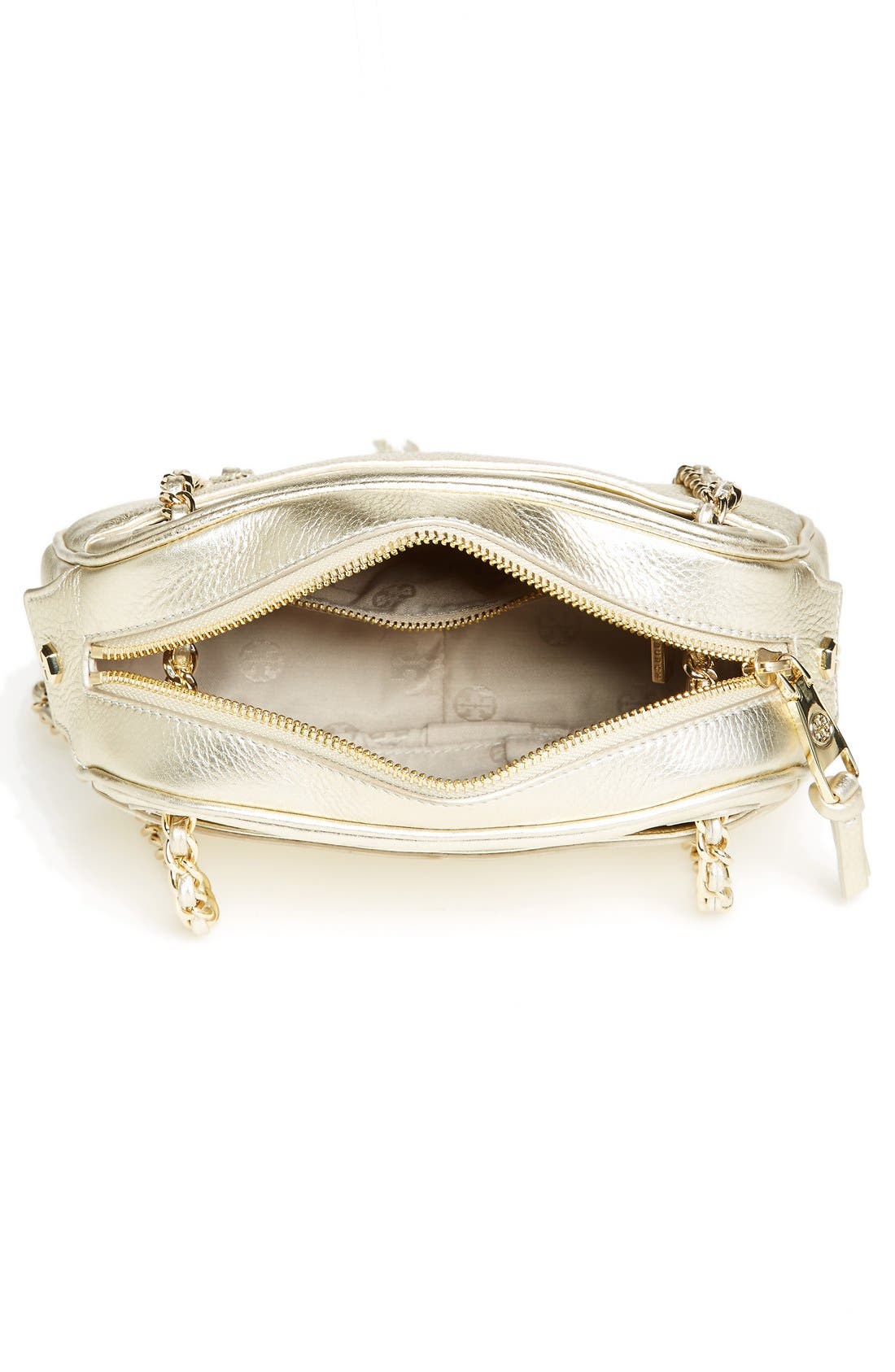 Tory Burch 'Thea' Metallic Leather Crossbody Bag, Alternate, color, 