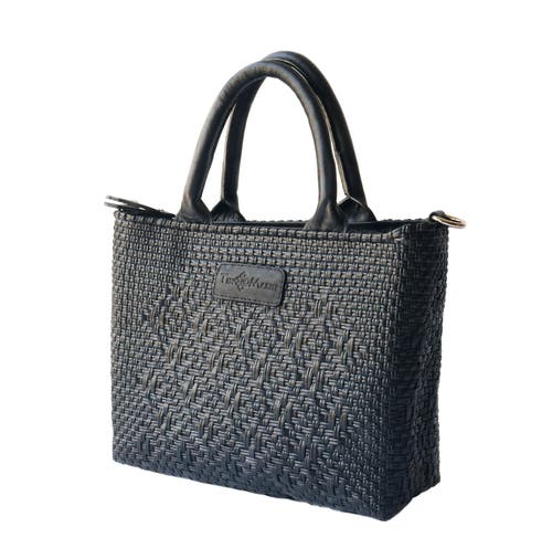 Tin Marin Small Woven Crossbody Bag In Black