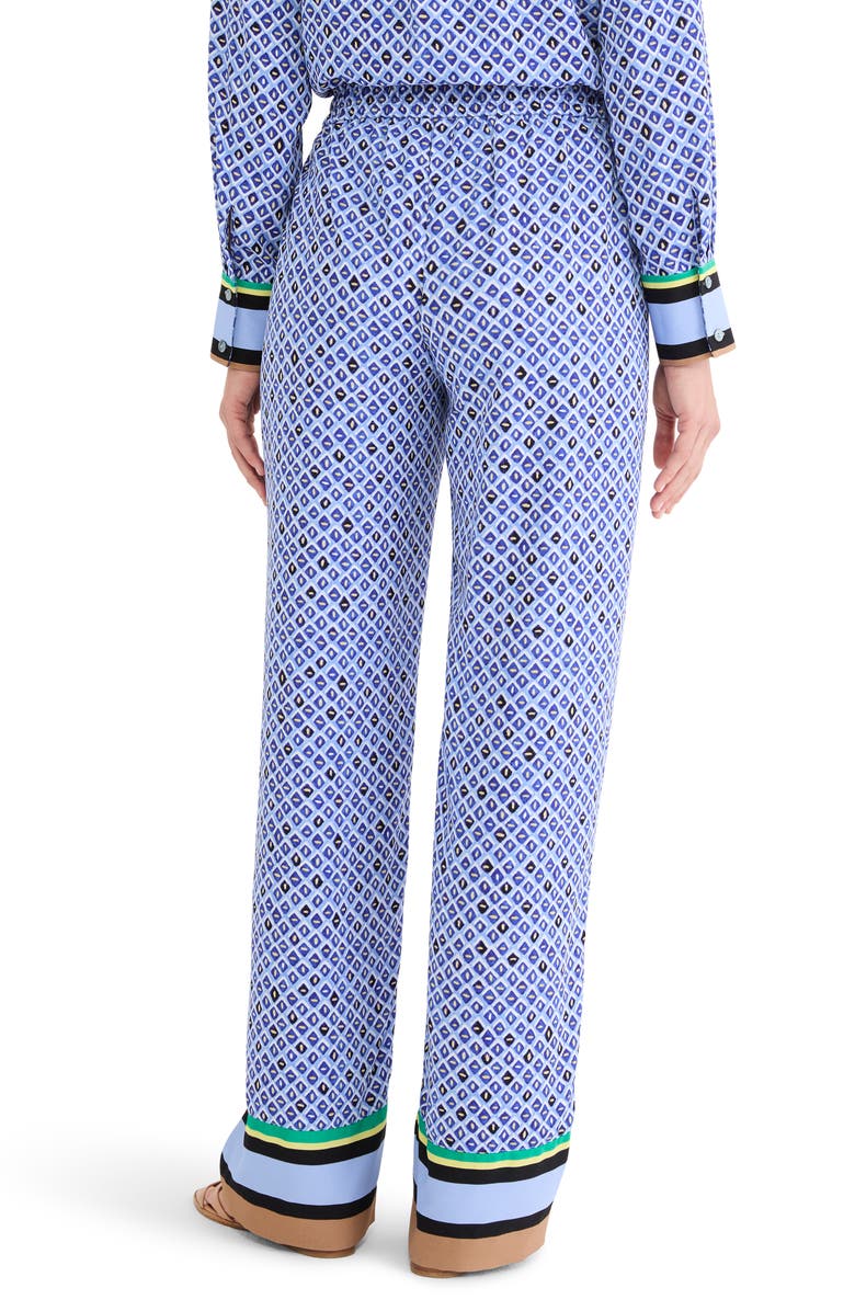 NIC+ZOE Lenox Mosaic Print Wide Leg Pants, Alternate, color, Blue Multi