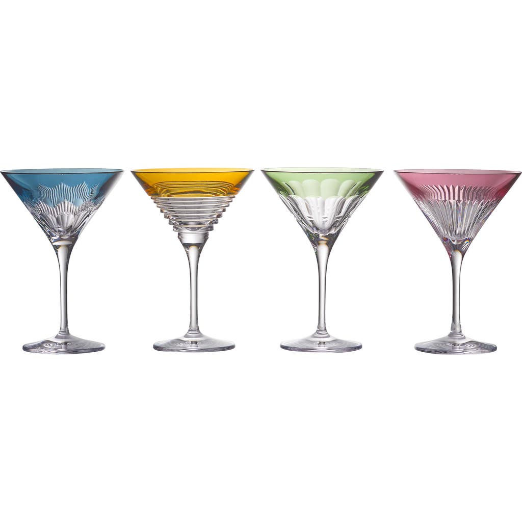 Waterford Mixology Mixed Crystal Martini Glasses 250ml Set Of Four In Multi
