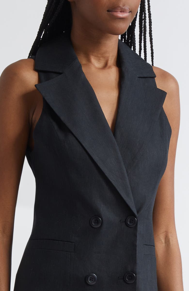 Alice + Olivia Meritt Sleeveless Double Breasted Linen Blend Blazer Minidress, Alternate, color,
