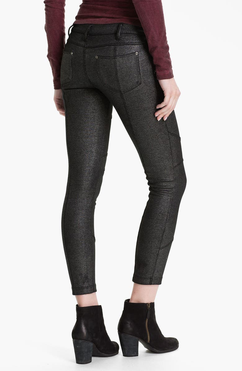 Free People Metallic Moto Pants, Alternate, color, 