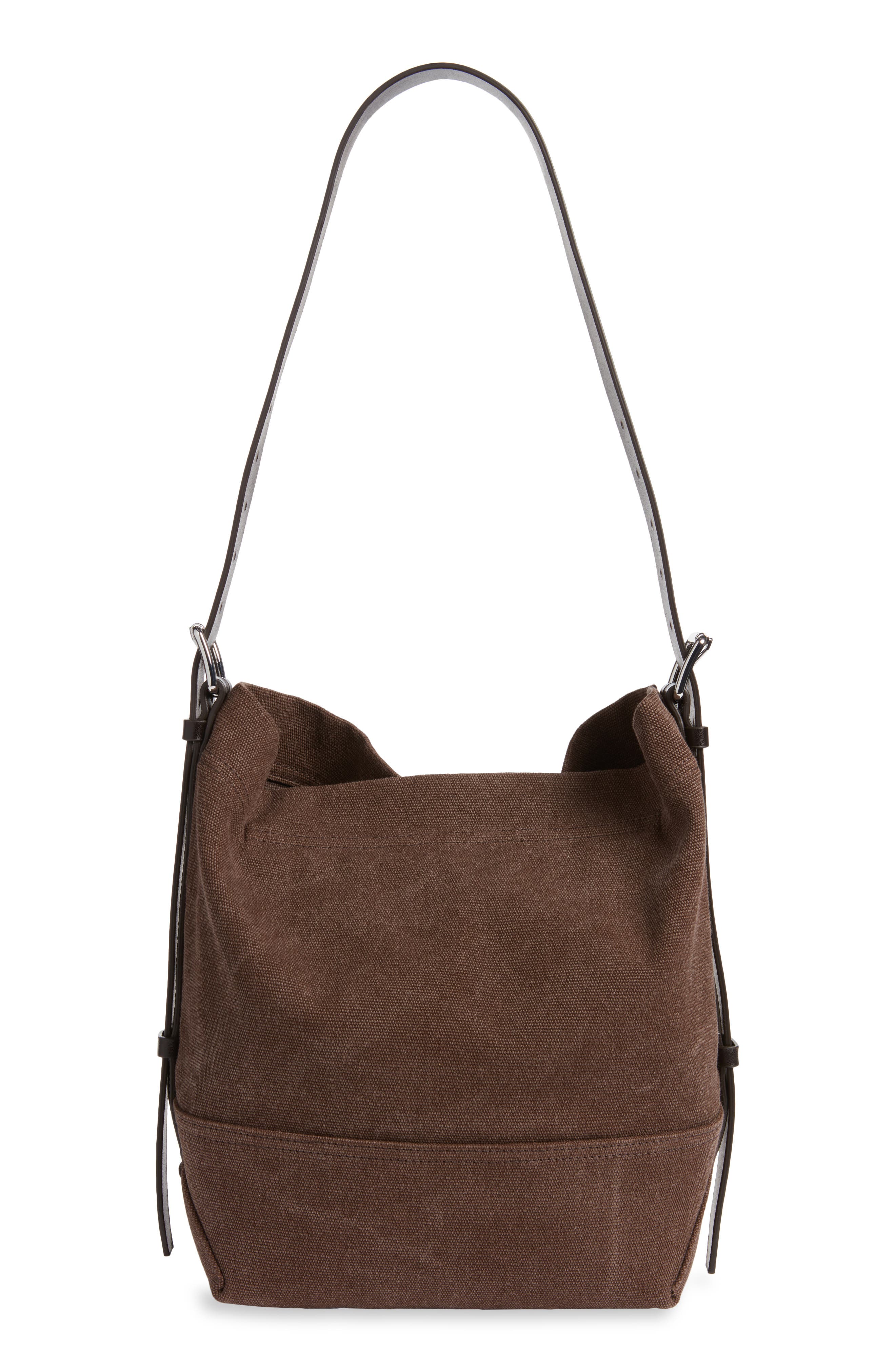 Small Belted Tote, Alternate, color, DARK CHOCOLATE
