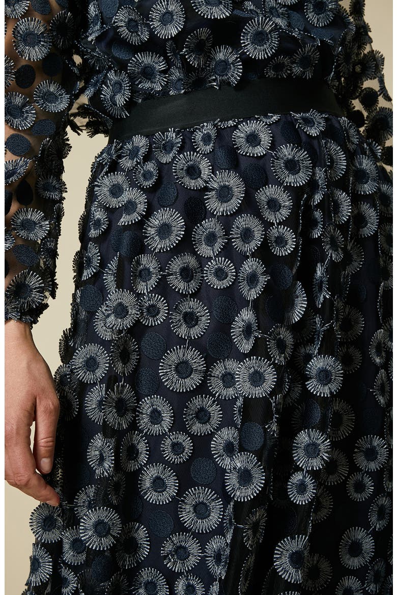 Embroidered Tulle Skirt, Alternate, color, NAVY BLUE
