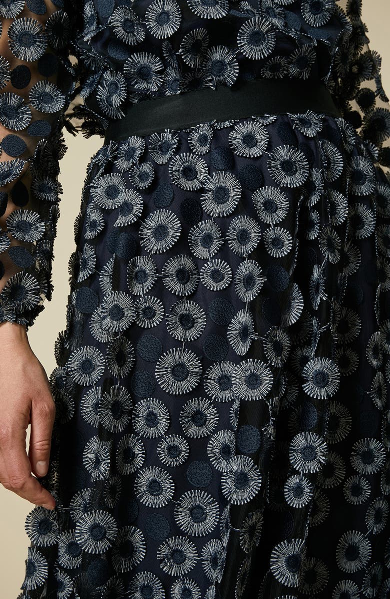 Marina Rinaldi Embroidered Tulle Skirt, Alternate, color,