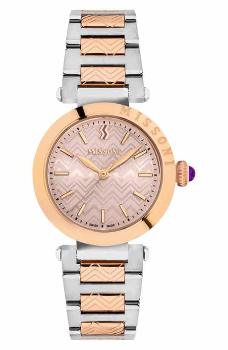 Missoni Two Tone Swiss Quartz Bracelet Watch, 35mm
