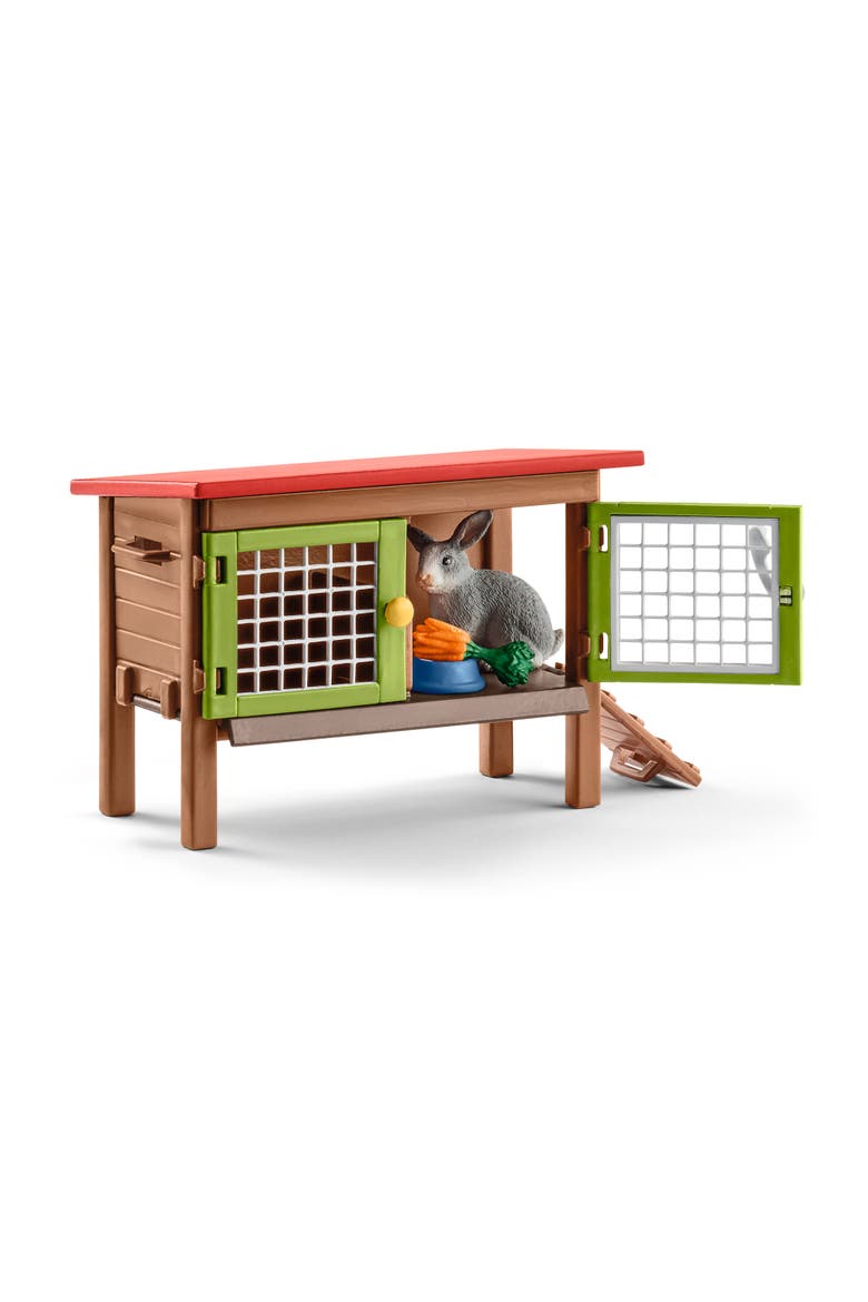 Farm World Rabbit Hutch 8 Piece Playset, Alternate, color, Multicolored