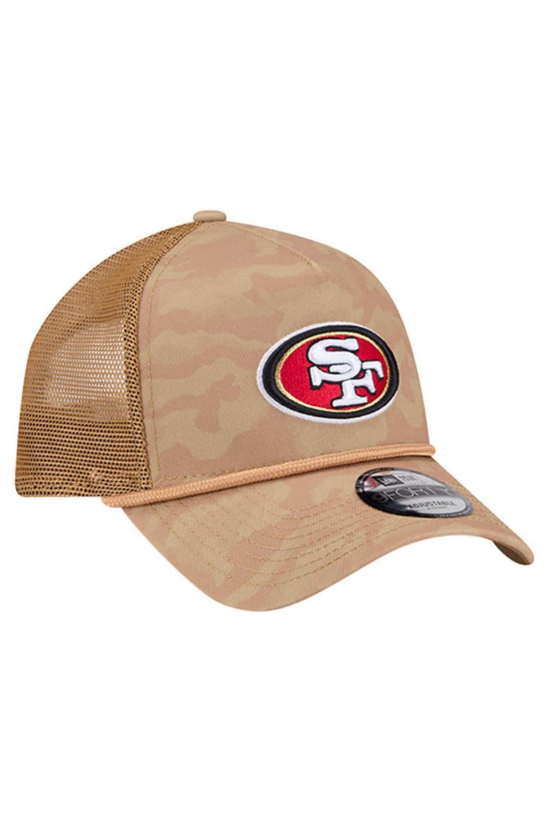 Men's New Era  Tan San Francisco 49ers Wheat Camo 9FORTY Adjustable Hat, Alternate, color, Tan