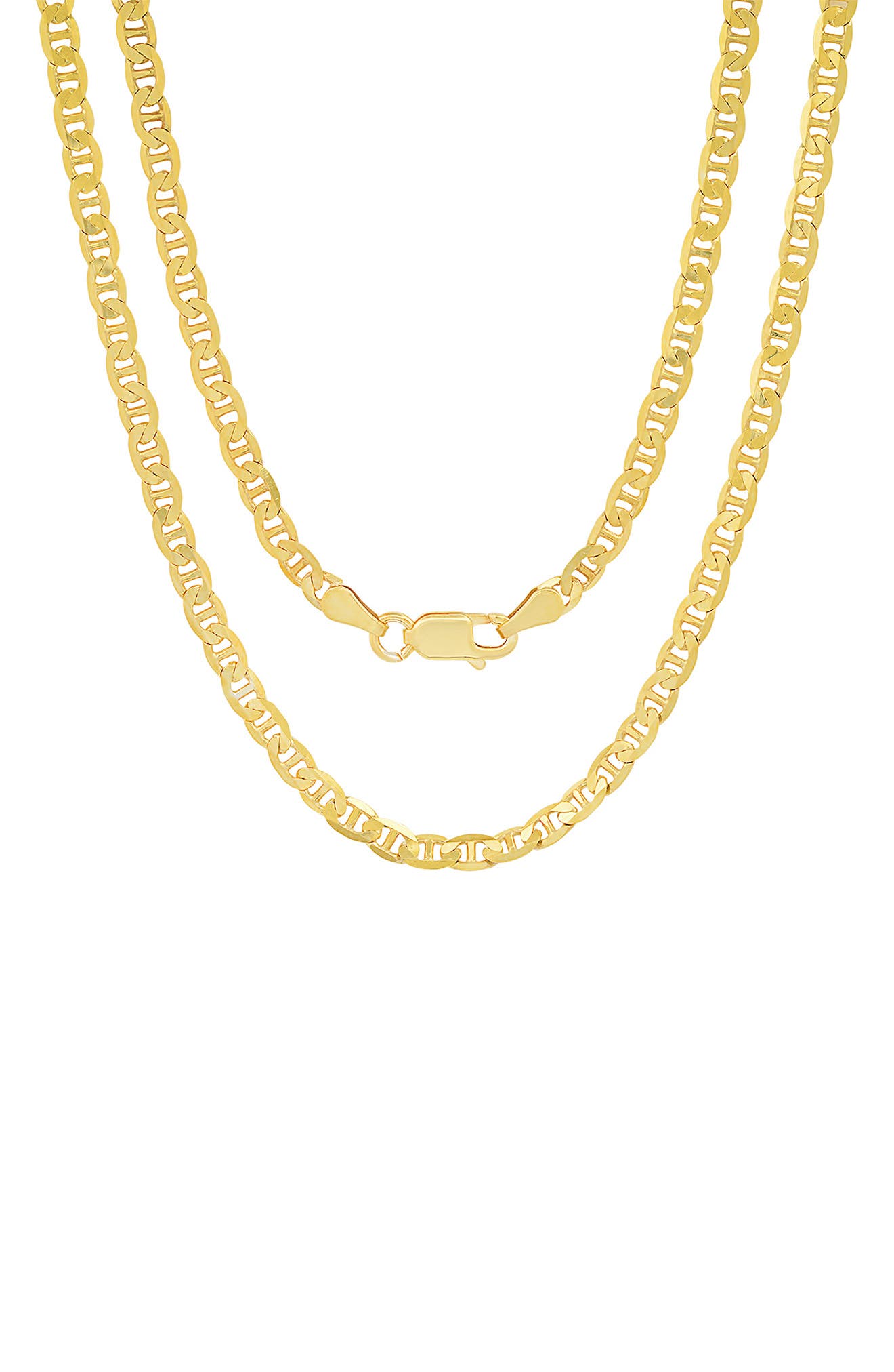 Queen Jewels Sterling Silver Petite Italian Mariner Chain Necklace