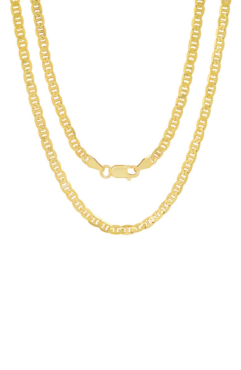 Queen Jewels Sterling Silver Petite Italian Mariner Chain Necklace, Main, color, Gold
