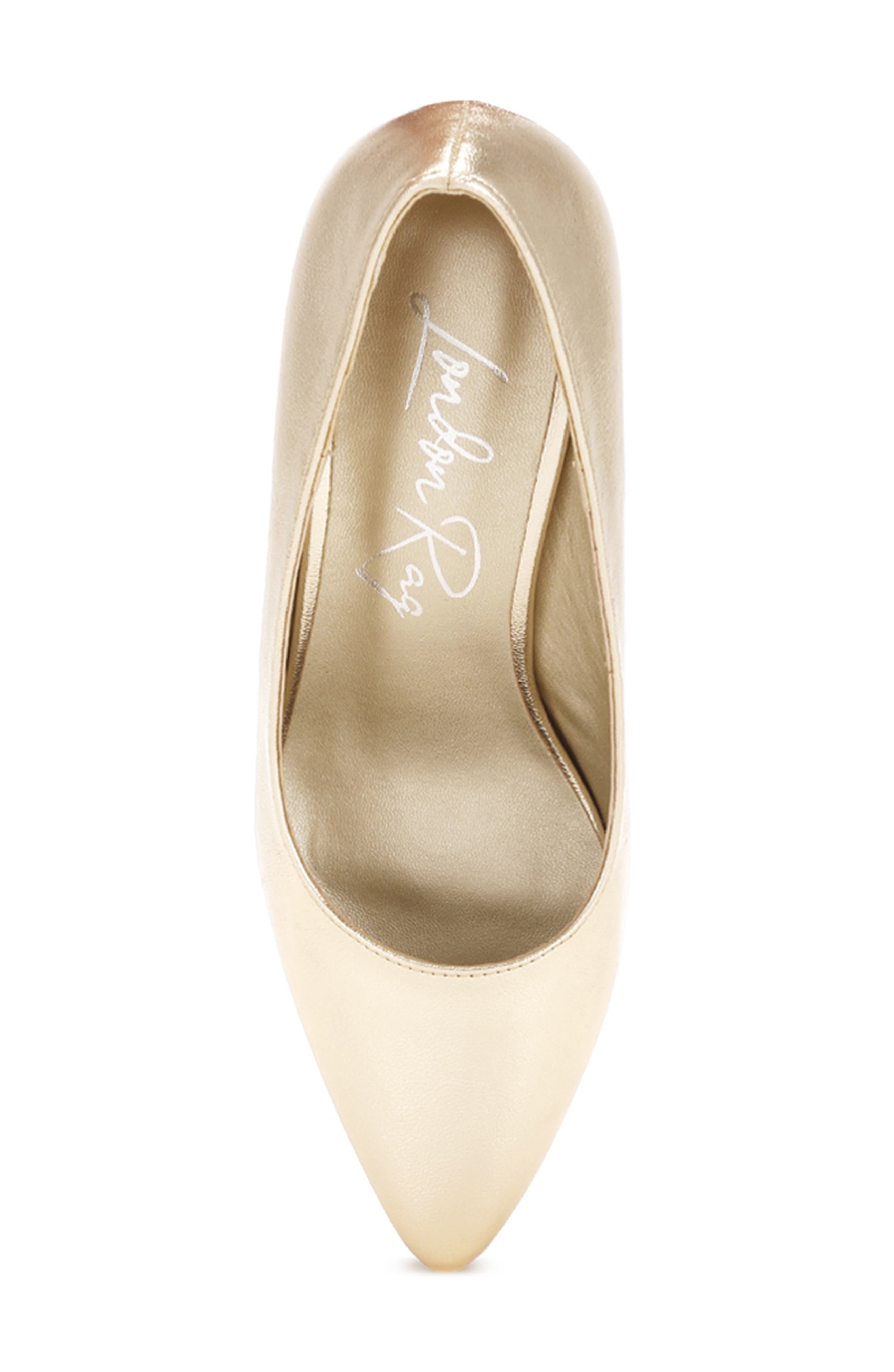 Cosma Block Heel Pump, Alternate, color, GOLD METALIC