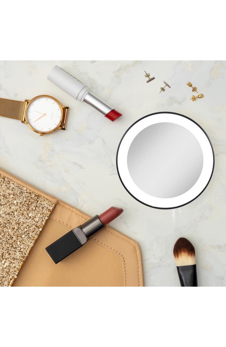 Zadro Lighted Compact Mirror with 15X Magnification & Suction Cup, Alternate, color, Black