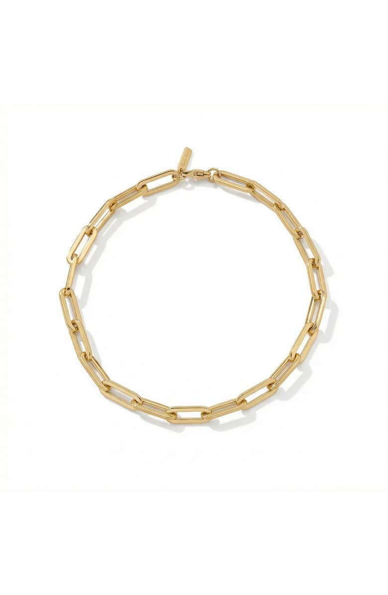 Bliss Diamond Yasmine 6mm Paperclip Anklet 18k Gold Plated 10" Length, Main, color, 18K Gold