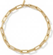 Bliss Diamond Yasmine 6mm Paperclip Anklet 18k Gold Plated 10" Length