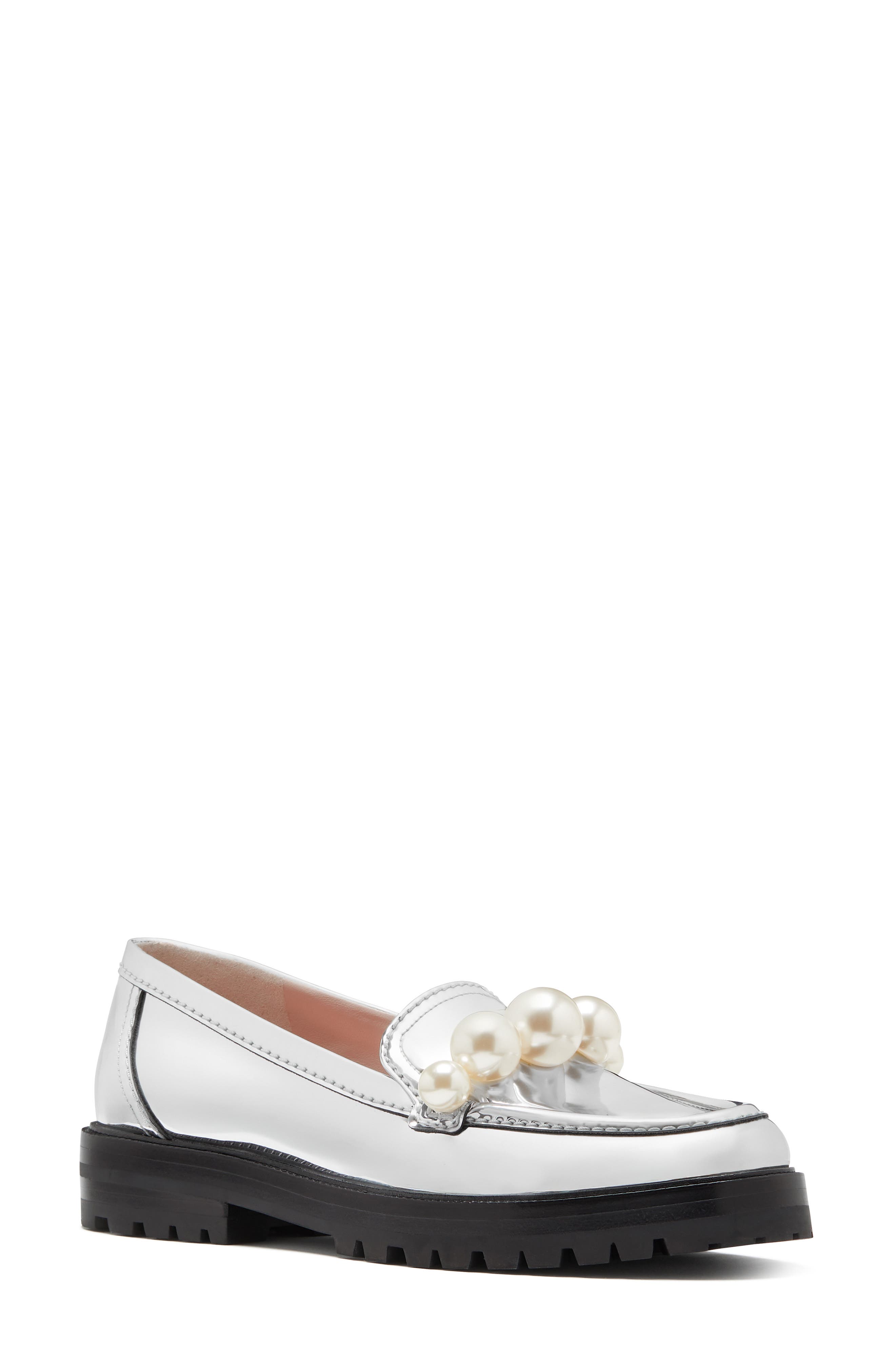 Kate Spade New York posh faux pearl loafer, Main, color, 