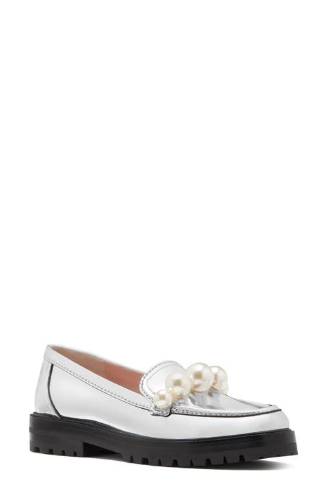posh faux pearl loafer (Women)