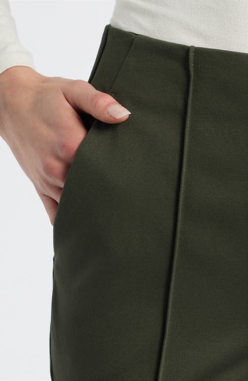 Liverpool Los Angeles Pintuck Pleat Front Slim Leg Pants In Brown