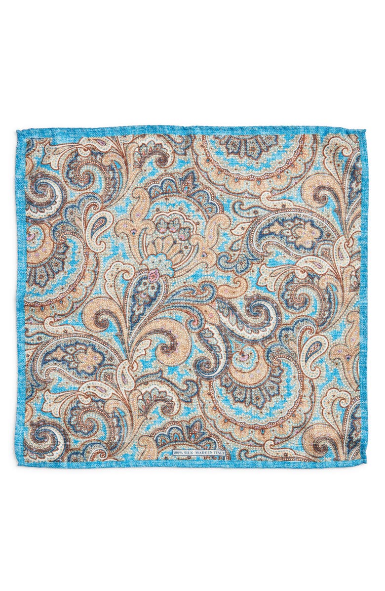 Nordstrom Paisley Silk Pocket Square, Alternate, color,