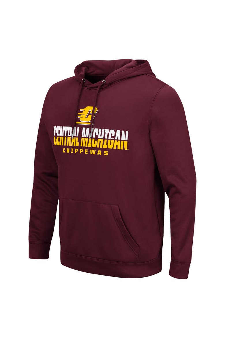 Men's Colosseum Maroon Cent. Michigan Chippewas Lantern Pullover Hoodie, Alternate, color, Maroon