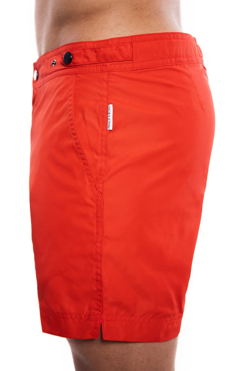 PRINCE & BOND Elvio Tailored Solid Hybrid Swim Trunks, Alternate, color, 